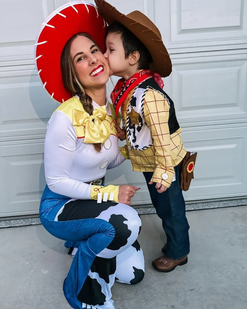 mom and son halloween family photoshoot