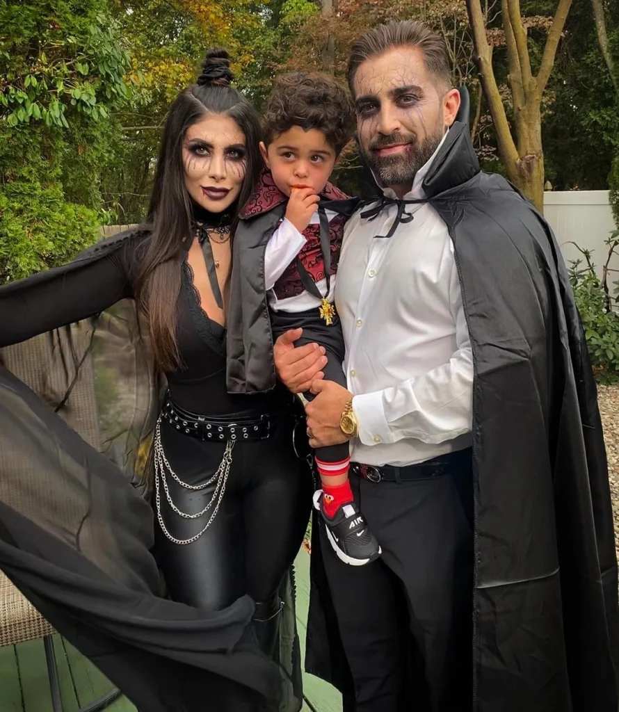 scary vampire halloween costumes for family of three